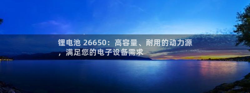 尊龙一人生就是博电子游戏：锂电池 26650：高容量、耐用的动力源
，满足您的电子设备需求